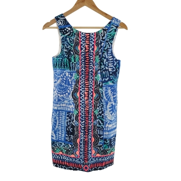 Lilly Pulitzer Mila Stretch Shift Mini Dress Women Size 4 Deep Indigo Leied Back - Picture 7 of 9